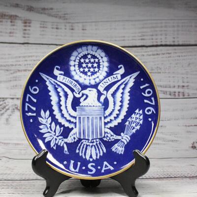 Vintage Porcelain American Eagle Memorabilia Collector Plate