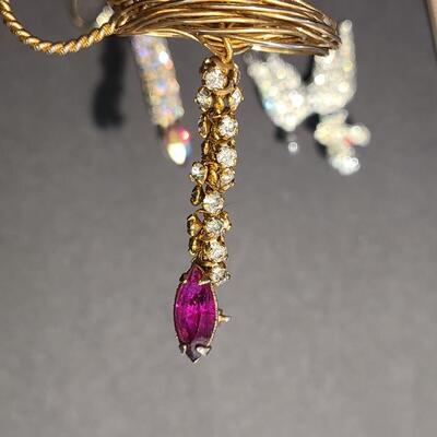 Lot 411: Vintage Rhinestone Poodle and Candlestick Brooches