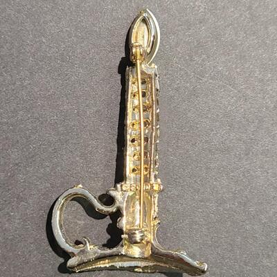 Lot 411: Vintage Rhinestone Poodle and Candlestick Brooches