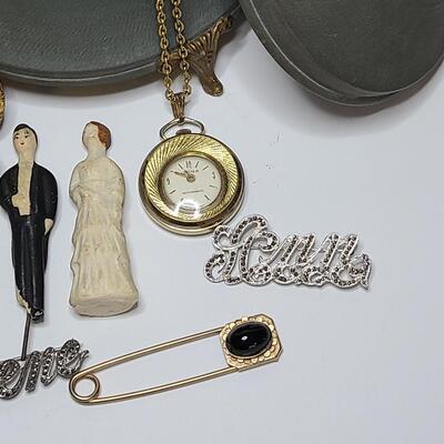 Lot 407: Antique Metal Music/Jewelry Box and More