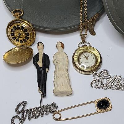 Lot 407: Antique Metal Music/Jewelry Box and More