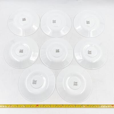 CORELLE BY CORNING WHITE TEACUPS (8) AND SAUCERS (8)