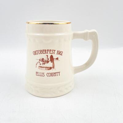 â€œOKTOBERFEST 1982 ELLIS COUNTYâ€ 5â€ CERAMIC STEIN