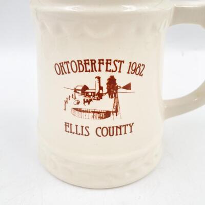 â€œOKTOBERFEST 1982 ELLIS COUNTYâ€ 5â€ CERAMIC STEIN