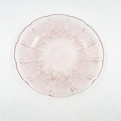 VINTAGE 9â€ PINK DEPRESSION GLASS PLATE