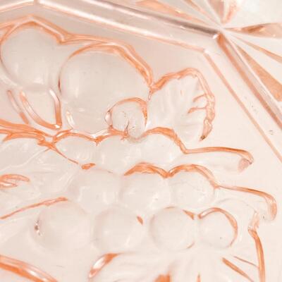 VINTAGE 5.5â€ PINK/PEACH DEPRESSION GLASS DISH