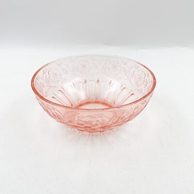 VINTAGE 7â€ PINK/PEACH DEPRESSION GLASS BOWL