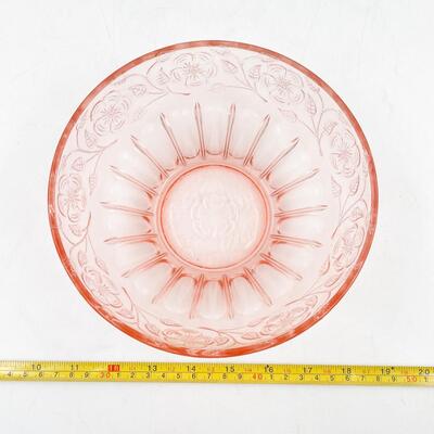 VINTAGE 7â€ PINK/PEACH DEPRESSION GLASS BOWL