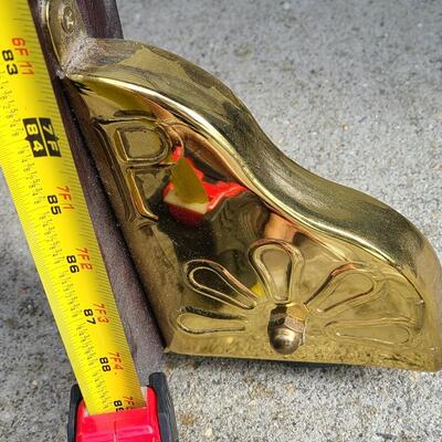 Lot 394: Rolling Library Ladder w/Brass Hardware and Bar