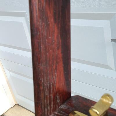Lot 394: Rolling Library Ladder w/Brass Hardware and Bar