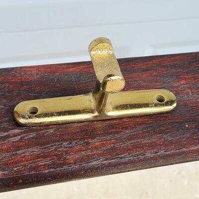 Lot 394: Rolling Library Ladder w/Brass Hardware and Bar