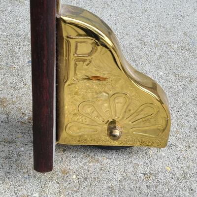 Lot 394: Rolling Library Ladder w/Brass Hardware and Bar