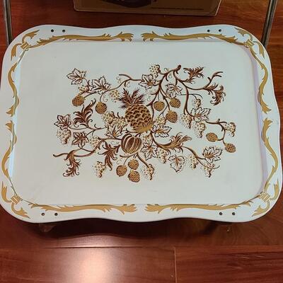 Lot 505: Vintage MCM Kitchen Lot: Metal Serving Trays, Coffee Maker, Chrome Blender and More