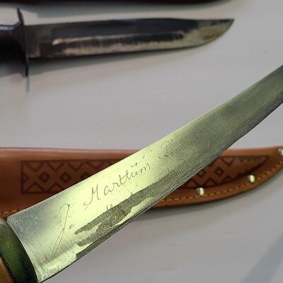 Lot 422; Large Vintage J. Marttini Filet Knife & Hunting Knife
