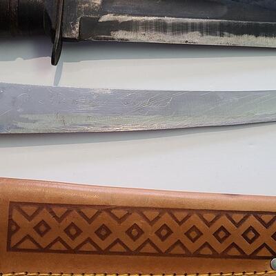 Lot 422; Large Vintage J. Marttini Filet Knife & Hunting Knife