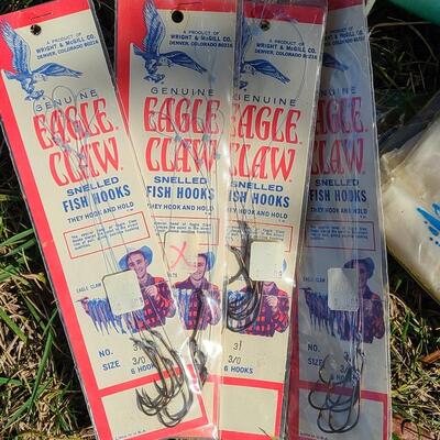 Lot 421: Vintage Fishing Supplies: Igloo Fishing Cooler, New Salt Water Reel and More