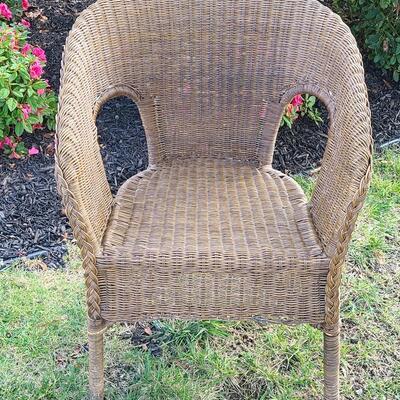 Lot 419: Natural Wicker Accent Chair
