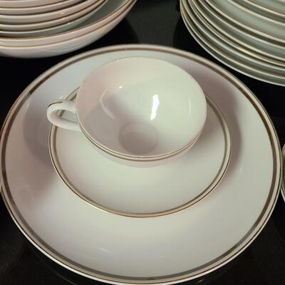 Lot 371: Vintage St Regis Gold Trimmed Serving Set
