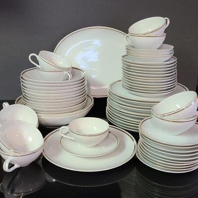 Lot 371: Vintage St Regis Gold Trimmed Serving Set