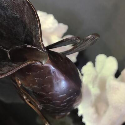 Lot 370: Large Metal (Bronze) Koi Fish, and Coral Decor