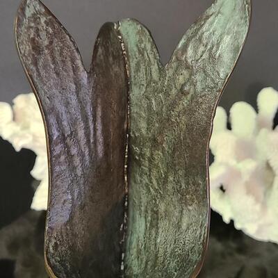 Lot 370: Large Metal (Bronze) Koi Fish, and Coral Decor
