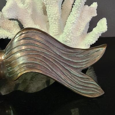 Lot 370: Large Metal (Bronze) Koi Fish, and Coral Decor