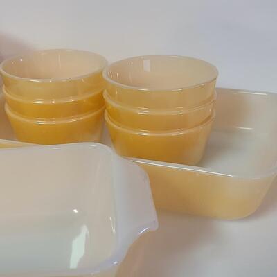 Lot 343: Vintage Fire King Bread Baking and Custard Dishes