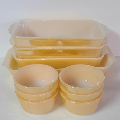 Lot 343: Vintage Fire King Bread Baking and Custard Dishes