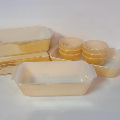 Lot 343: Vintage Fire King Bread Baking and Custard Dishes