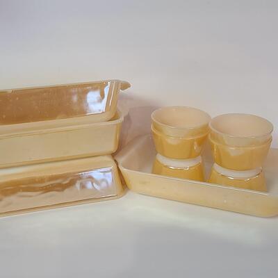 Lot 343: Vintage Fire King Bread Baking and Custard Dishes