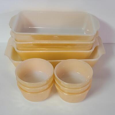 Lot 343: Vintage Fire King Bread Baking and Custard Dishes