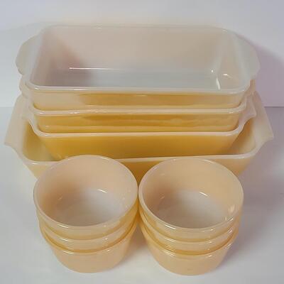 Lot 343: Vintage Fire King Bread Baking and Custard Dishes