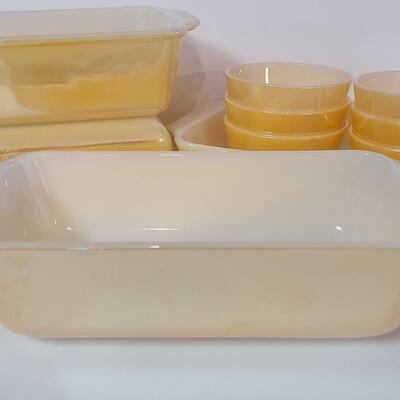 Lot 343: Vintage Fire King Bread Baking and Custard Dishes