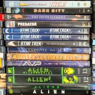Lot 339: Large DVD Lot: Aliens 1-3, Predator, Teminator 1-3, Star Trek and More!