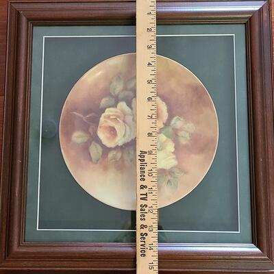 Lot 315: Antique Hand-Painted Plates Custom Framed and More