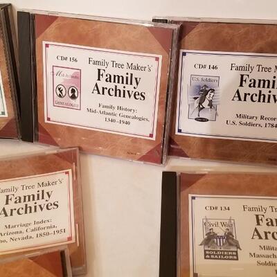 Lot #313  16 Family Tree Maker CDs - Genealogical Information