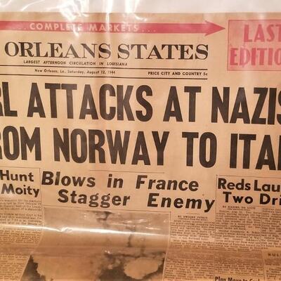 Lot #316  Original New Orleans States Newspaper - NAZIS - WWII