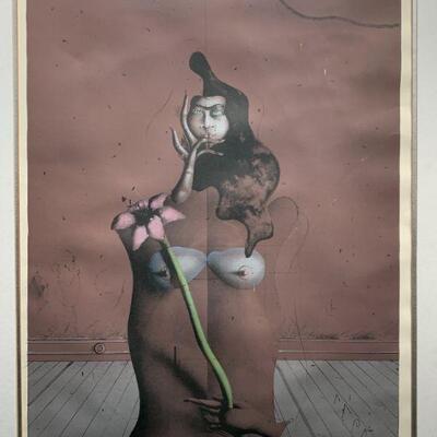 Framed Print, Flora by Paul Wunderlich (German, 1927-2010), Color Lithograph, 1971