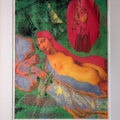 Framed Print, (Titian's Venus of Urbino) by Yola Berbesz and Pietro Pellini, Offset Lithograph, 1993