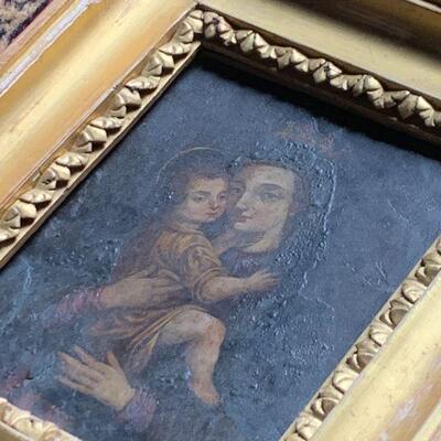 Framed Painting, Madonna and Child (probably 19th century) Oil on Copper