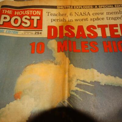 The Houston Post - Disaster 10 Miles High - 6 Nasa Crew Members perish