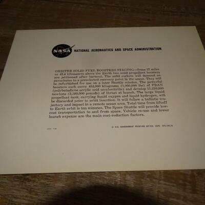 1975 Nasa Orbiter Solid Fuel Boosters Staging - Image Card