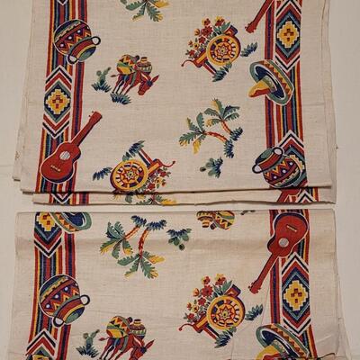 Lot 131: Vintage Southwest Table Runners - with raw edges on ends