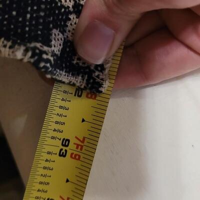 Lot 134: (2) Antique 19th Century Dark Blue & Aged White Jacquard Coverlet  92" Ã— 42"
