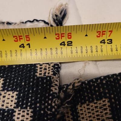 Lot 134: (2) Antique 19th Century Dark Blue & Aged White Jacquard Coverlet  92" Ã— 42"