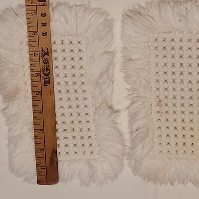 Lot 137: Mixed Linens - Cross Stitched Pillowcase (1), White Macrame Pieces (4) and Quilted Pillowcase (1)