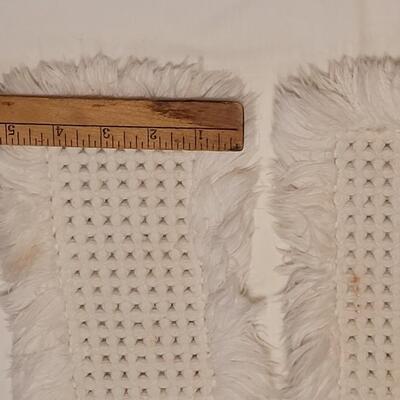 Lot 137: Mixed Linens - Cross Stitched Pillowcase (1), White Macrame Pieces (4) and Quilted Pillowcase (1)
