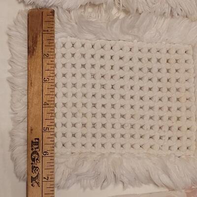 Lot 137: Mixed Linens - Cross Stitched Pillowcase (1), White Macrame Pieces (4) and Quilted Pillowcase (1)