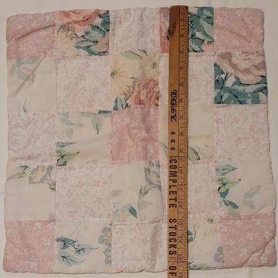 Lot 137: Mixed Linens - Cross Stitched Pillowcase (1), White Macrame Pieces (4) and Quilted Pillowcase (1)