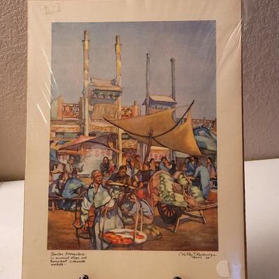 Lot 141: (2) Antique Asian 1920's Artwork Prints